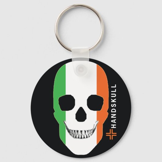 HANDSKULL Ireland, Happy skull, Ireland flag Sleutelhanger (Voorkant)