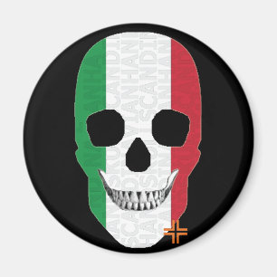 HANDSKULL Italië ronde magneet B2