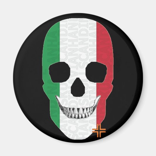 HANDSKULL Italië ronde magneet B2 (Voorkant)