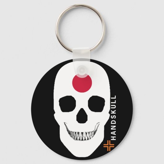 HANDSKULL Japan, Happy skull, Japanse vlag Sleutelhanger (Voorkant)