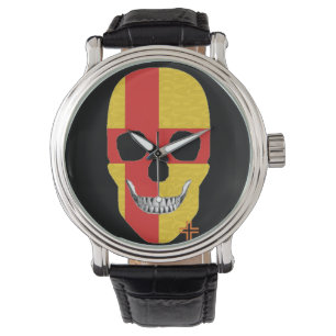 HANDSKULL Kalmar horloge mannen leder B2