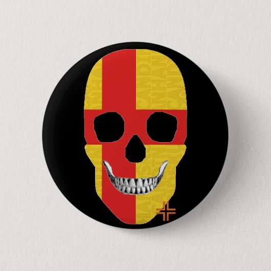 HANDSKULL Kalmar Ronde Badge zwart B2 Button 5,7 Cm (Voorkant)