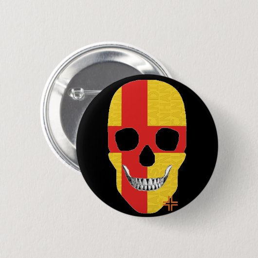 HANDSKULL Kalmar Ronde Badge zwart B2 Ronde Button 5,7 Cm (Voorkant /achterkant)