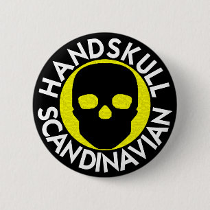 HANDSKULL LIV Ananas Ronde Badge zwart P3 Button 5,7 Cm
