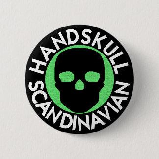 HANDSKULL LIV Harlekijn Ronde Badge zwart P3 Button 5,7 Cm