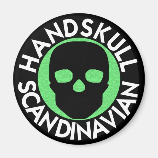 HANDSKULL LIV Harlekijn ronde magneet P3 (Voorkant)