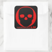 HANDSKULL Liv - pegatina Vierkante Sticker (Tas)