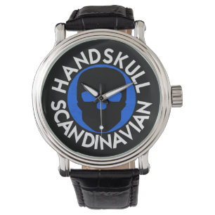 HANDSKULL LIV Sky horloge mannen lederen P3