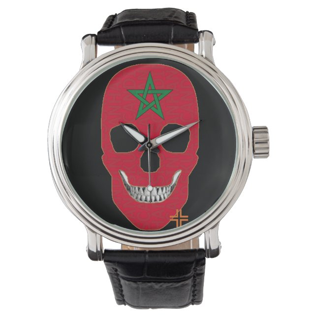 HANDSKULL Marokko horloge mannen leer B2 (Voorkant)