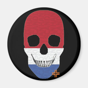 HANDSKULL Nederland ronde magneet B2
