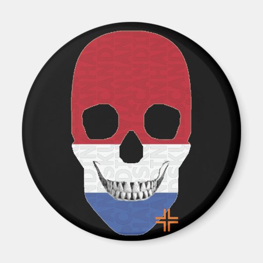 HANDSKULL Nederland ronde magneet B2 (Voorkant)