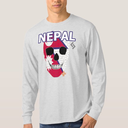 HANDSKULL Nepal met lange hoes T-Shirt B2 (Voorkant)