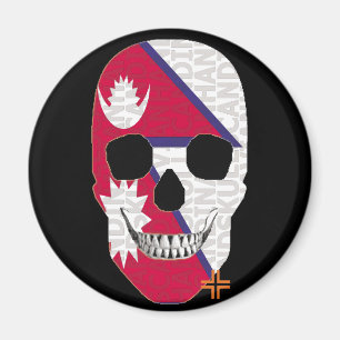 HANDSKULL Nepal ronde magneet B2