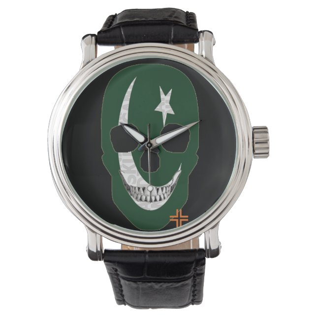 HANDSKULL Pakistan horloge mannen leer B2 (Voorkant)