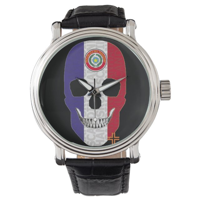 HANDSKULL Paraguay horloge mannen lederen B2 (Voorkant)