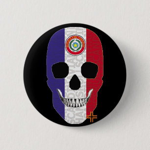 HANDSKULL Paraguay Ronde Badge zwart B2 Button 5,7 Cm