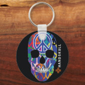 HANDSKULL Peace, Happy skull, Peace flag Sleutelhanger (Voorkant)