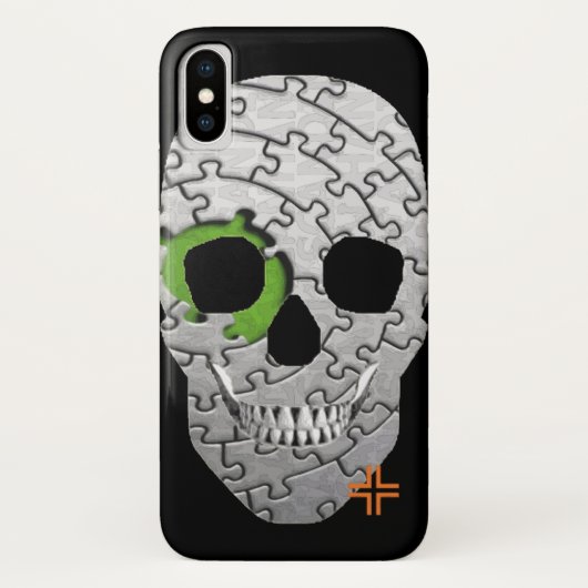 HANDSKULL Puzzel hoesje iPhone X B2 (Achterkant)