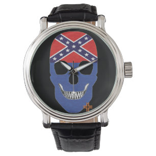 HANDSKULL Rebel Blauw horloge mannen leder B2