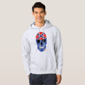 HANDSKULL Rebel Blue Hooded Sweatshirt B2 (Voorkant volledig)