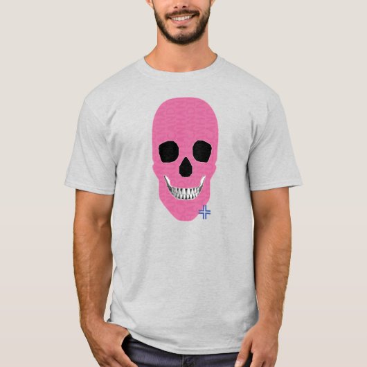 HANDSKULL Rebel Pink t shirt Basic B2 (Voorkant)