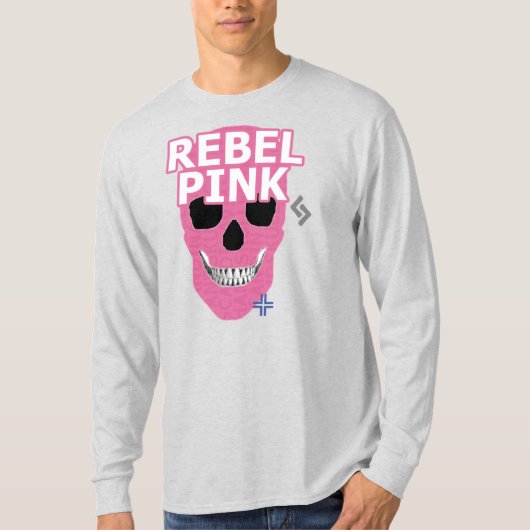 HANDSKULL Rebelroze lange T-shirt B2 (Voorkant)