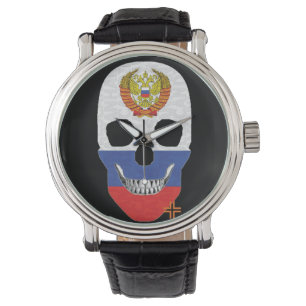 HANDSKULL Russisch horloge mannen leder B2
