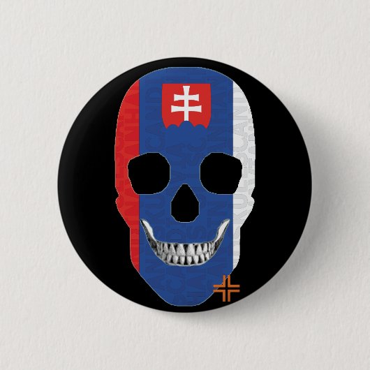 HANDSKULL Slowakije Ronde Badge zwart B2 Button 5,7 Cm (Voorkant)