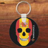 HANDSKULL Spanje, Happy skull, Spanje vlag Sleutelhanger (Voorkant)