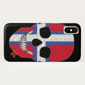 HANDSKULL Svart Kors hoesje iPhone X B2 (Achterkant (horizontaal))