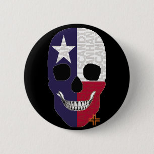 HANDSKULL Texas Ronde Badge zwart B2 Button 5,7 Cm