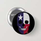 HANDSKULL Texas Ronde Badge zwart B2 Button 5,7 Cm (Voorkant /achterkant)