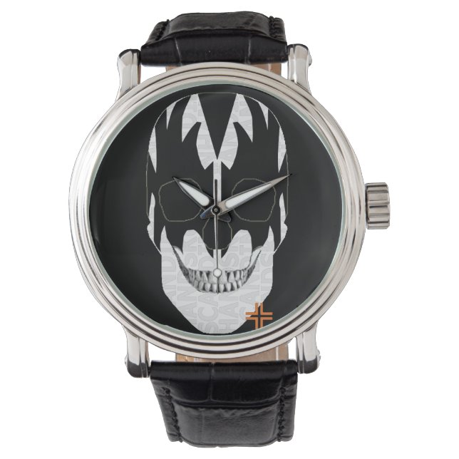 HANDSKULL Vampier horloge mannen leer B2 (Voorkant)