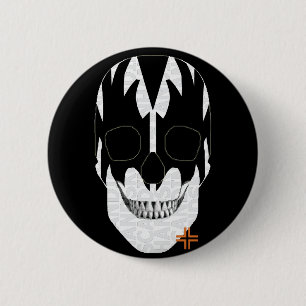 HANDSKULL Vampier Ronde Badge zwart B2 Button 5,7 Cm