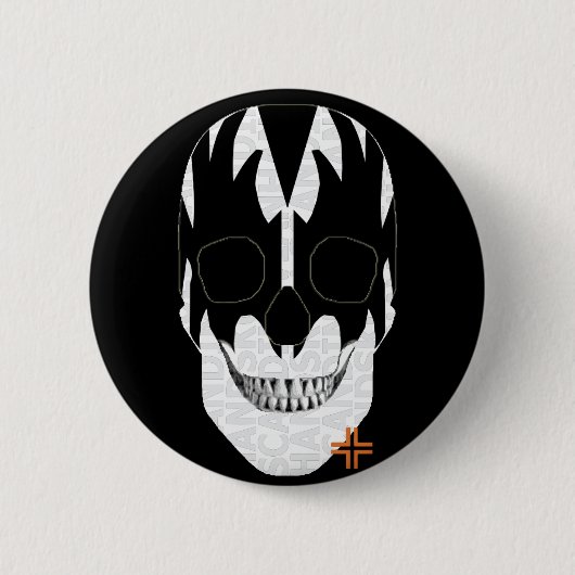 HANDSKULL Vampier Ronde Badge zwart B2 Button 5,7 Cm (Voorkant)