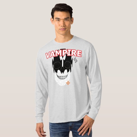 HANDSKULL Vampire Lange Rang-hoes T-Shirt B2 (Voorkant volledig)