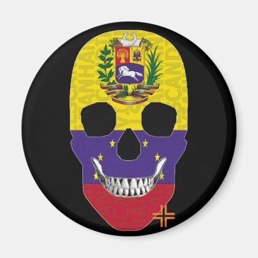 HANDSKULL Venezuela ronde magneet B2 (Voorkant)