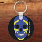HANDSKULL Viking, Happy skull, Viking vlag Sleutelhanger (Voorkant)