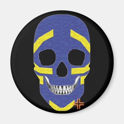 HANDSKULL Viking ronde magneet B2 (Voorkant)