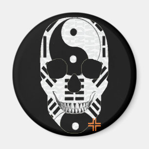 HANDSKULL Yin Yang ronde magneet B2