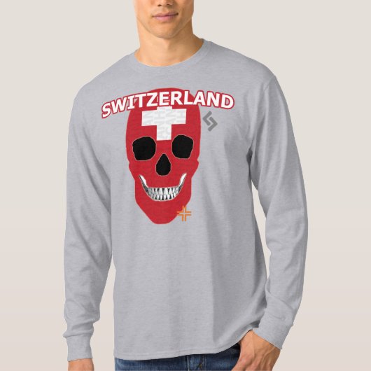 HANDSKULL Zwitserland Lange hoes T-Shirt B2 (Voorkant)
