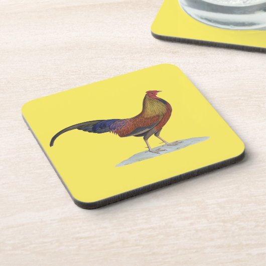 Handsome Alert Rooster Drankjes Onderzetter (Linkerzijde)