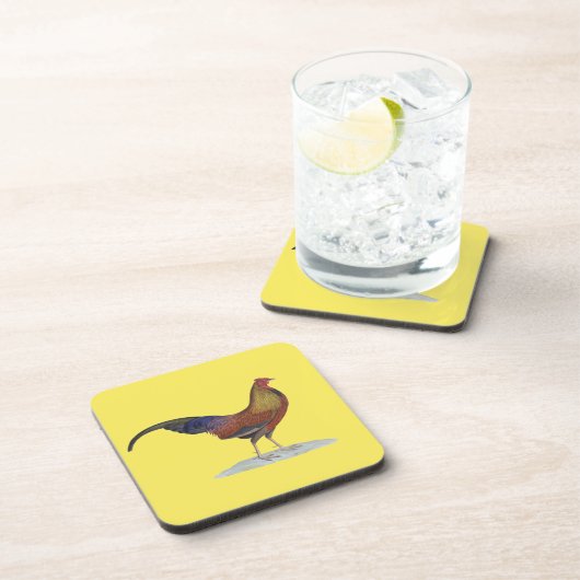 Handsome Alert Rooster Drankjes Onderzetter (Rechterzijde)