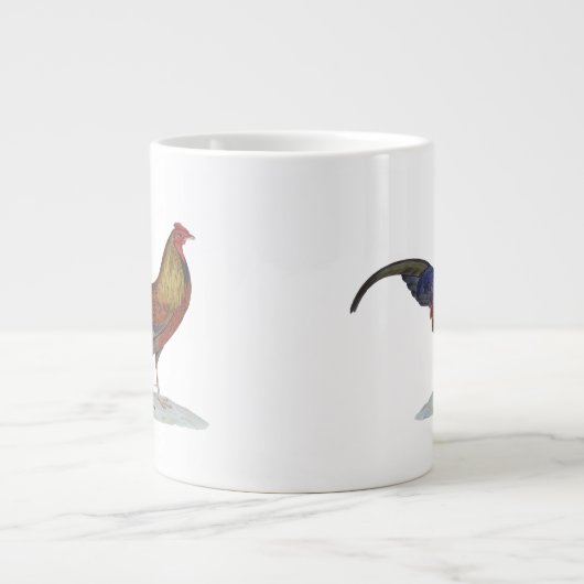 Handsome Alert Rooster Grote Koffiekop (Voorkant)