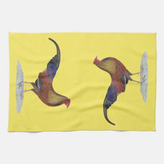 Handsome Alert Rooster Theedoek (Horizontaal)