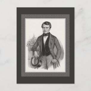 Handsome Biedermeier Gentleman Elegant Vintage Briefkaart