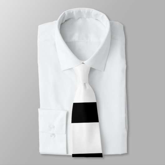 Handsome Black and White Stripes Monogram Stropdas (Gebonden)