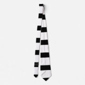 Handsome Black and White Stripes Monogram Stropdas (Achterkant)