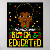 Handsome Black Educated Black History Kinder Boys Poster (Voorkant)