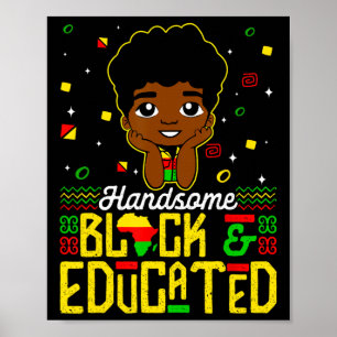 Handsome Black Educated Black History Kinder Boys Poster